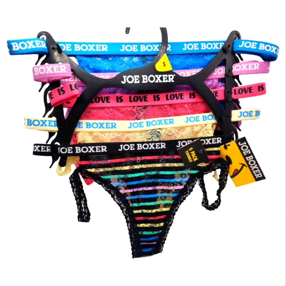 Joe Boxer Womens 5 Pack Thongs Size Small